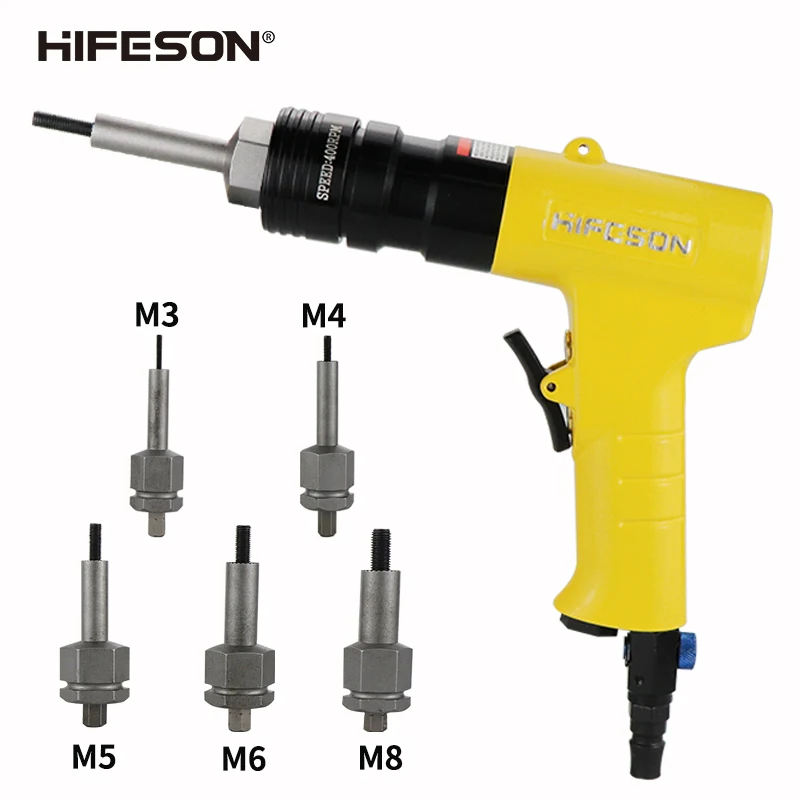 Pneumatic Extended Head Air Rivet Nut Gun Insert Thread Tension Adjuster Rivet Rivet Nut Tool For M3 M4 M5 M6 M10 M12 Nuts