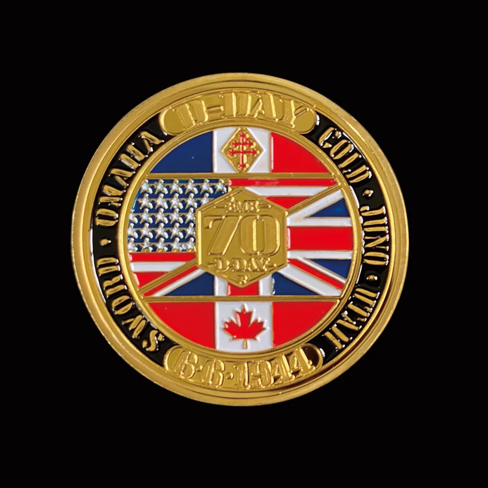 6.6.1944 D-Day 70th Anniversairy Gold Coin Normandie Victory For Collect | Non-currency Coins