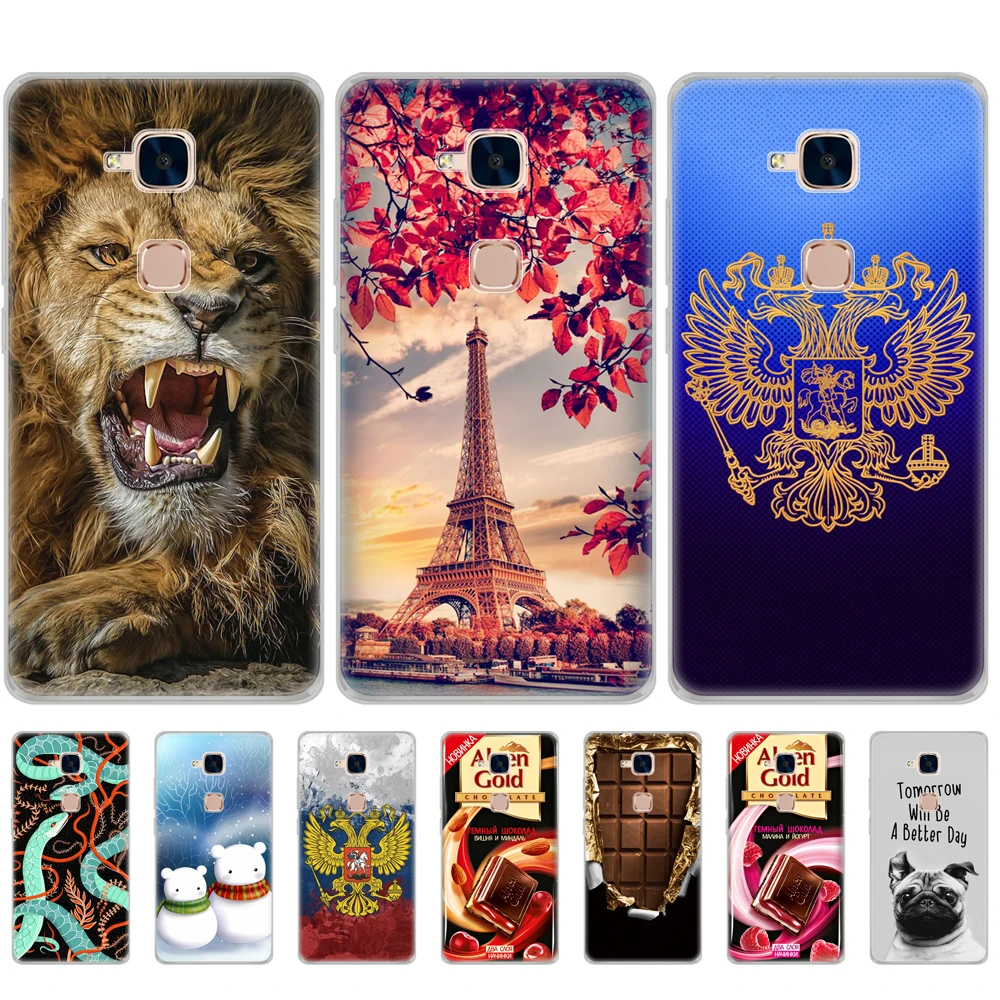 Силиконовый чехол для huawei honor 5C чехол-бампер мягкая задняя крышка телефона из ТПУ