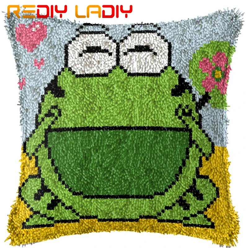 Крюк с защелкой подушки счастливая зеленого цвета рисунком лягушки из плотной