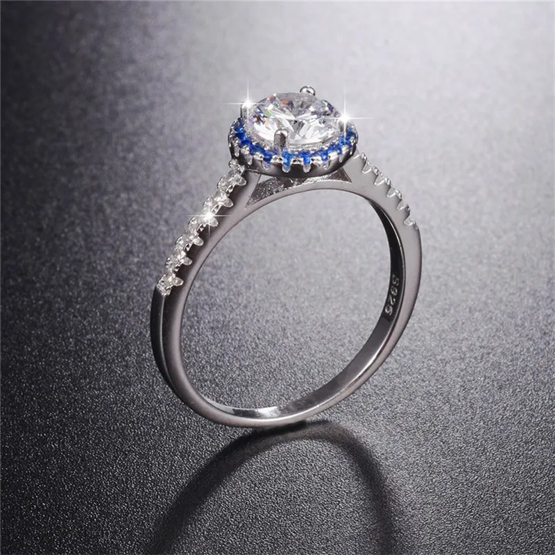 Женское кольцо из серебра 925 пробы с бриллиантами 1 карат|diamond jewelry|jewelry wedding ringsjewelry