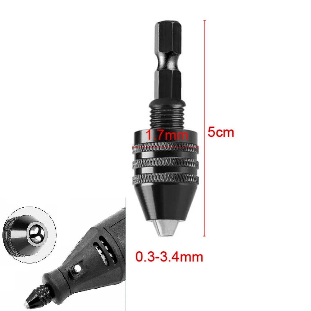 

Aluminum alloy Keyless Drill Chuck Black Tool Hex Shank Adapter Drill Bit
