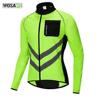 wosawe mens windbreaker reflective jacket windproof cycling jacket women rainproof mtb road bicycle high visibility rain jacket