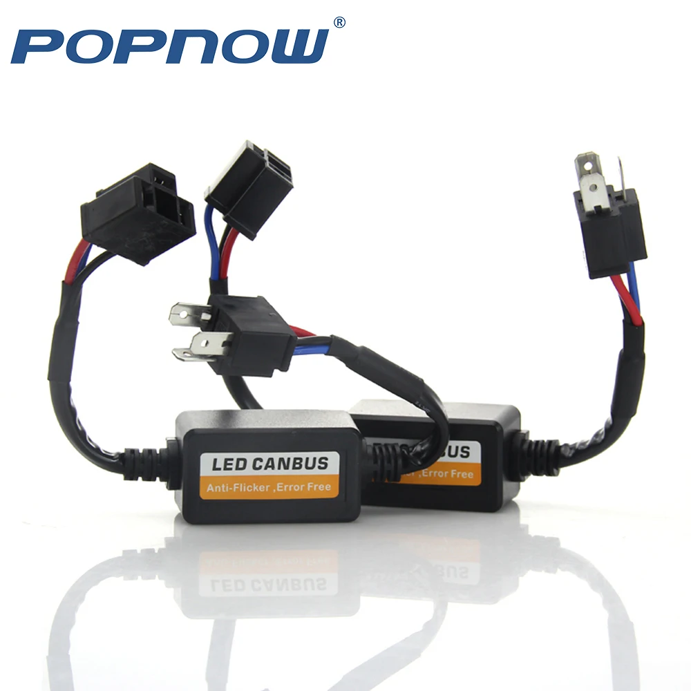 

Car H4 LED Headlight Decoder Resistor Canbus Error Free Anti Flicker Radio interferent solution Harness Adapter for HB2 H4