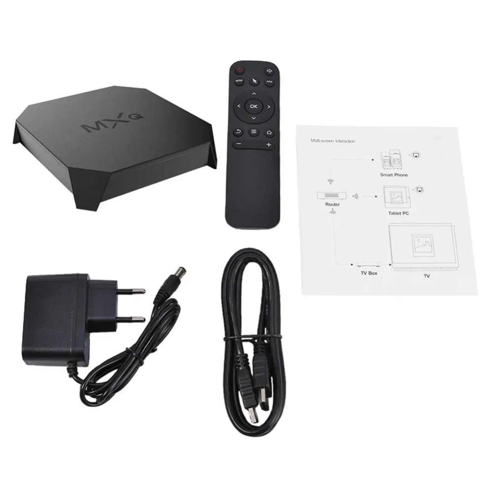 MXQ U2+ W Android 7,1 Smart tv Box 1+ 8GB Amlogic S905W четырехъядерный WiFi BT4.0 4K H.265 ТВ-приставка домашний медиаплеер EU/US Plug