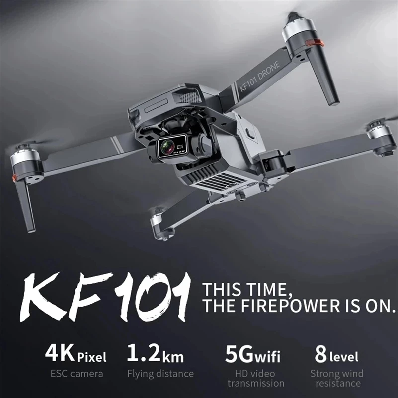 Дрон KF101 Pro камера 8K на трёхосевом подвесе GPS WiFi FPV 3 километра 30 мин квадрокоптер с