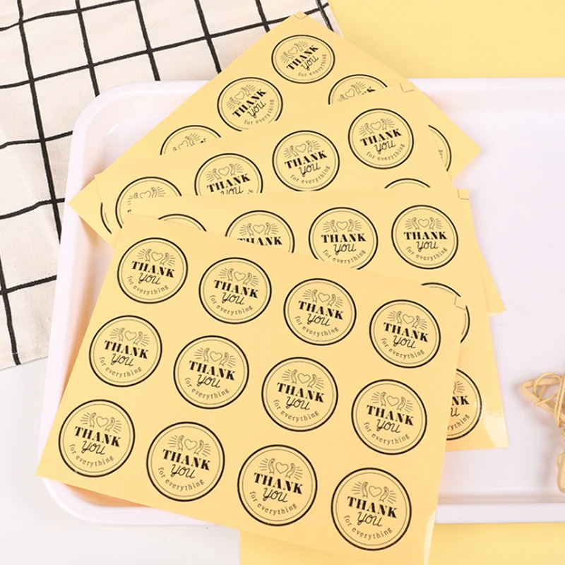100 шт прозрачные круглые Стикеры спасибо самоклеющиеся запечатывания s 35 мм
