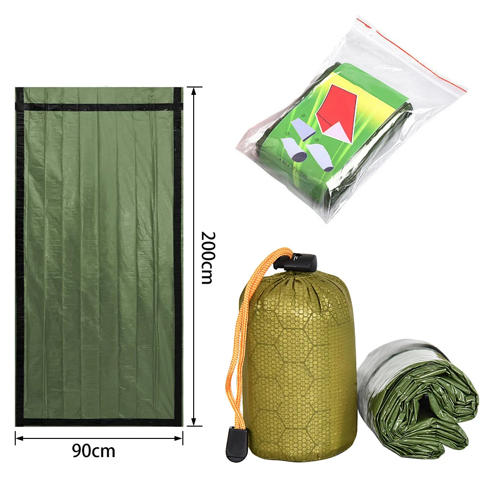 

Emergency Sleeping Bag Emergency First Aid Sleeping Bag PE Aluminum Film Tent For Outdoor Camping and Hiking Sun Protection