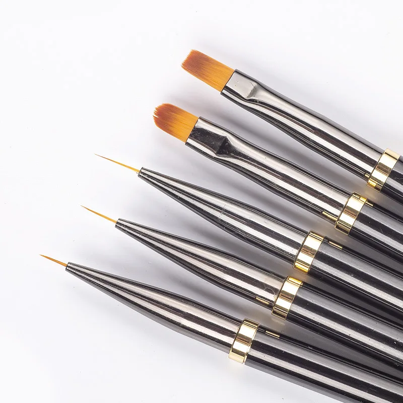 5Pcs Manicure Brush Set For Nail Art Painting Brushes Dotting Design Kit Gel Varnishes Tools | Красота и здоровье