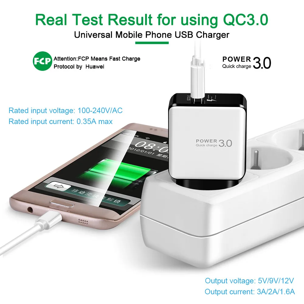 Быстрая зарядка 3.0 мобильный телефон зарядное устройство USB дорожное настенное
