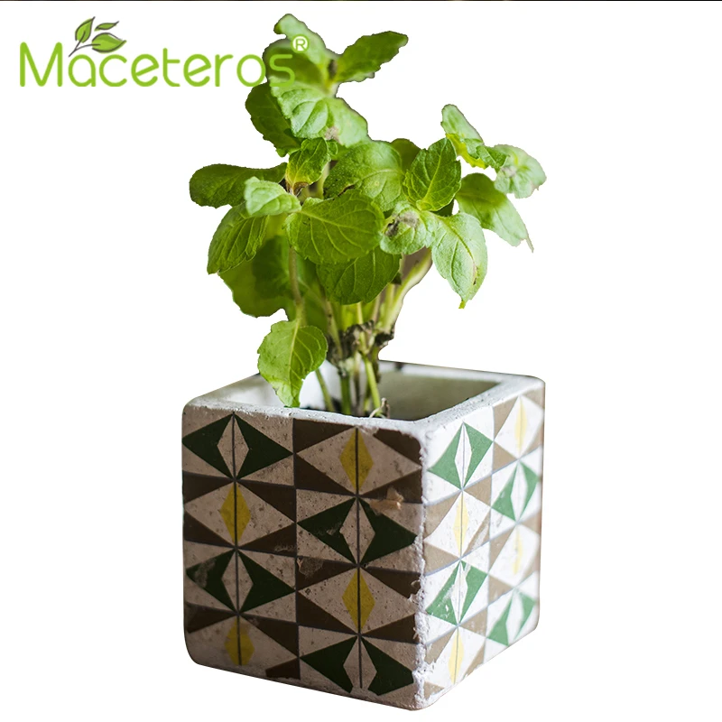 

Best Selling Modern Minimalist Cement Flower Pot Garden Square Flower Pot Green Plant Shelf Home Decoration Storage Ornaments