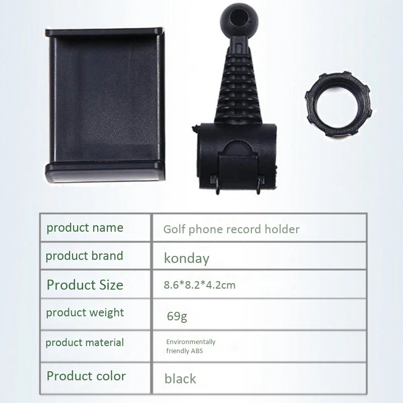 

Golf Mobile Phone Holder Clip Alignment Stick Cell Phone Clip Holder for Golf Trolley Car Holder Easy