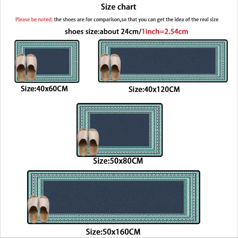 Темно синий толстый полосатый кухонный коврик Bubble Kiss в европейском стиле