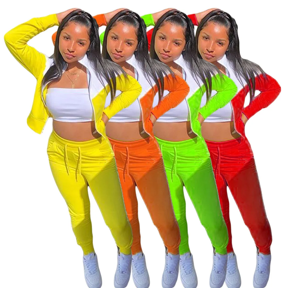 

2020 лоскутное Для женщин наборы для ухода за кожей из двух частей Для женщин, комплект спортивной одежды, спортивный костюм Для женщин s спорт...