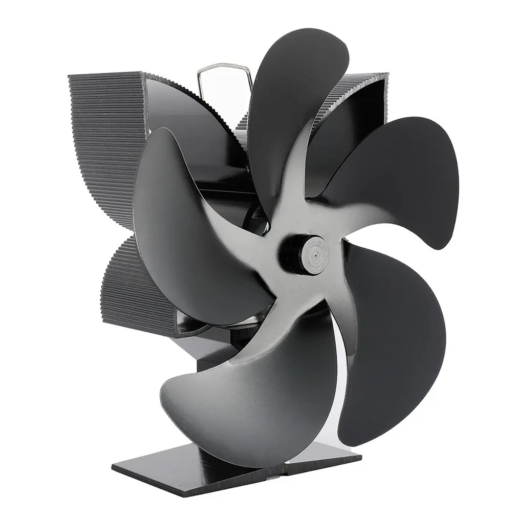 

SF902S Black Thermal Power Fireplace Heater Five Blades Fireplace Heating Fan Safe Home Fireplace Fan Efficient Heat Distributi