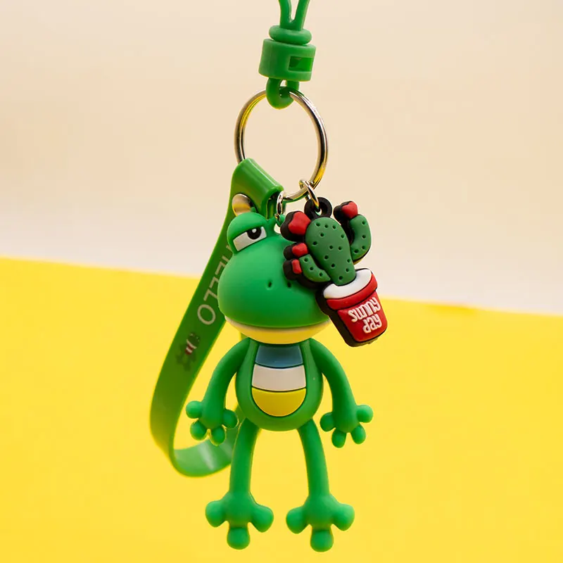 Творческий мультфильм брелок с дизайном лягушка Милая Семья Автомобильный