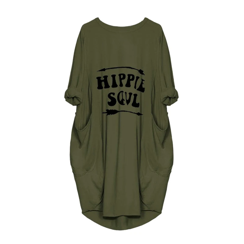 Новинка женские свободные топы футболки с рисунком в стиле хиппи платья круглым