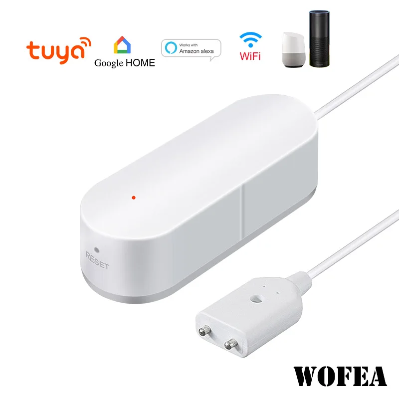 Wofea wifi датчик воды с автоматическим запорным клапаном умная сирена Автоматизация совместима с Alexa - Цвет: WiFi Water