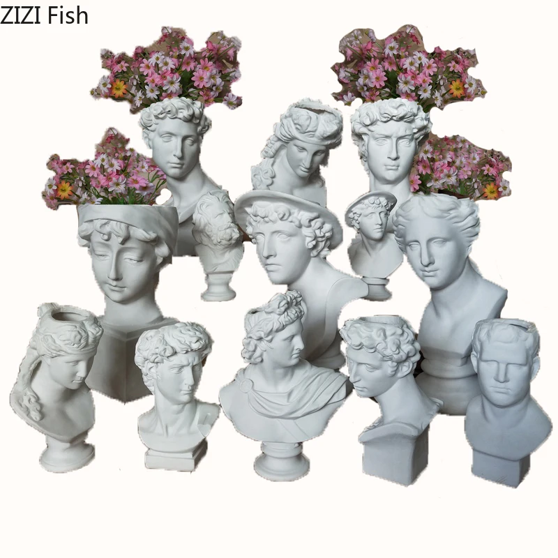 Креативная каучуковая ваза в скандинавском стиле скульптура головы человека