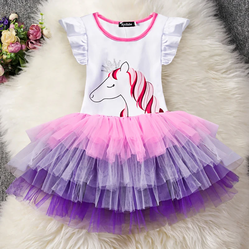 Unicorn Dress Christmas Kids Dresses for Girls Costume Princess Children Birthday Party Fantasia | Детская одежда и обувь