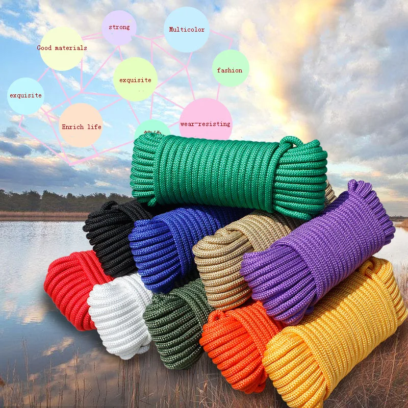 Парашютный шнур 10 м 3 мм веревка для скалолазания кемпинга спасательное