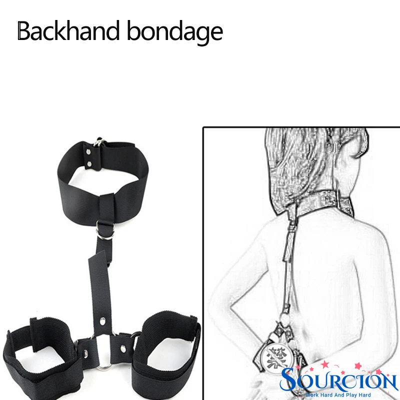 NEW Adult Games Erotic Sex Toys For Woman Couples Slave Neck Handcuffs Nylon BDSM Bondage Restraints Collar Fetish Sex Products