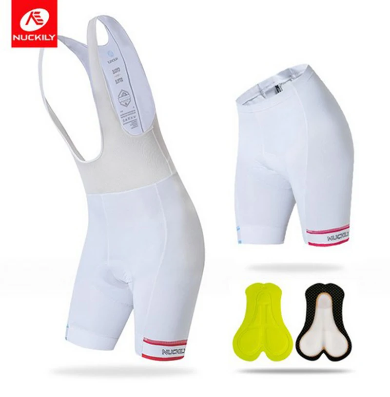 Велосипедные шорты NUCKILY из лайкры белые/черные женские велосипедные эластичный