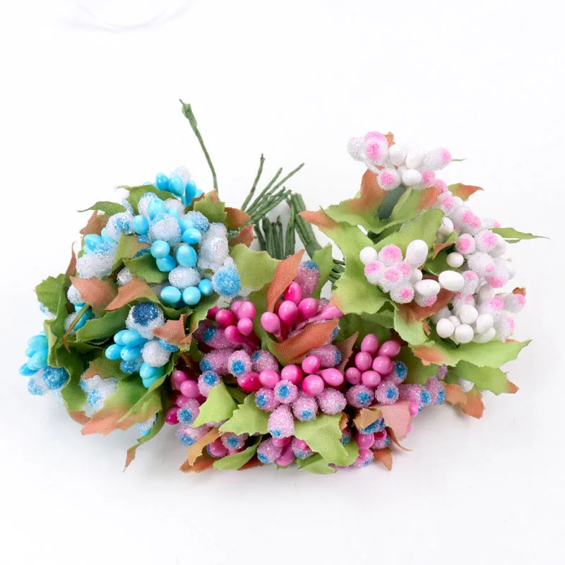 12pcs pearl Berry Artificial Stamen Flower For Wedding Home Decoration Pistil DIY wreath Scrapbooking Craft Fake Flowers | Дом и сад