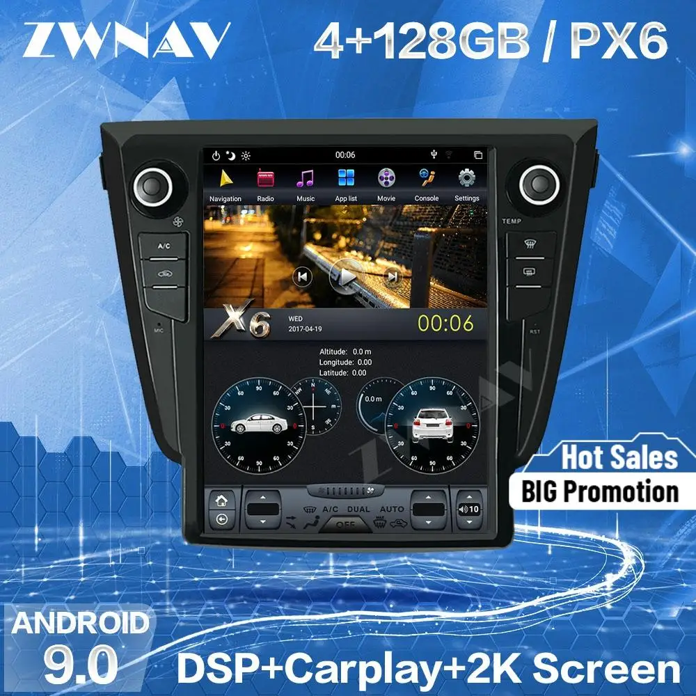 

128G Tesla Screen Carplay For 2013 2014 2015 2016 2017 2018 NISSAN X-TRAIL Android Car Auto Audio Stereo Radio Recorder GPS Unit