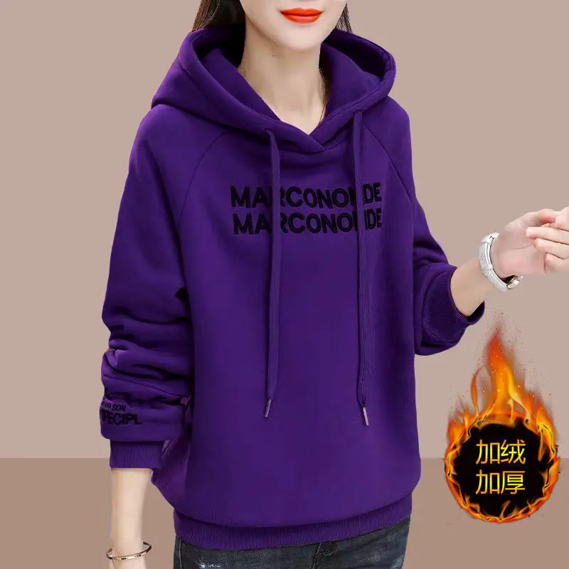 

Women Hoodies Sweatshirts Cotton Sweater Women's Loose Large Size Hooded Top Winter Coat Women