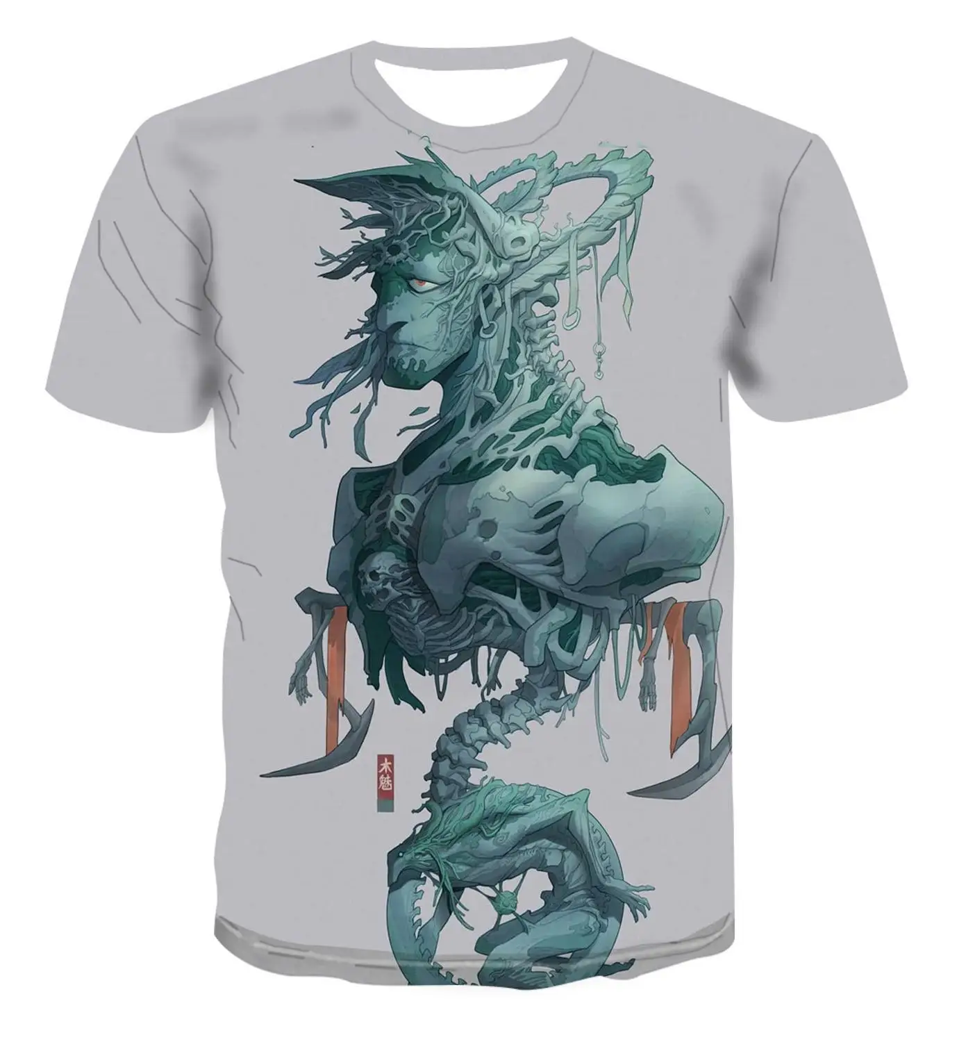 

3d Printed Personalized T -Shirt Summer Fashion Design Short Sleeve Cartoon Warrior 3d T -Shirt Men 'S Casual Cool Top S -6xl