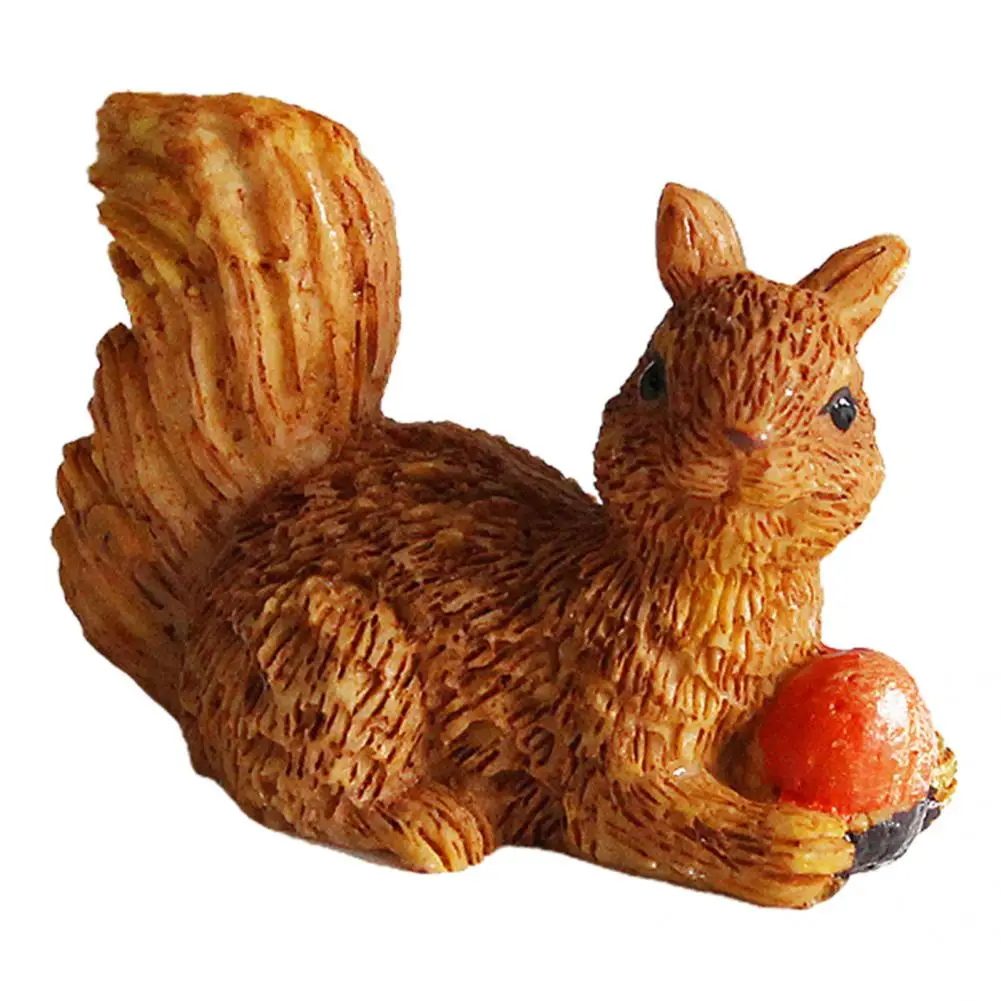 

Sturdy Useful Ornamental Cute Squirrel Figurine Multi-purpose Squirrel Statue Long Lasting DIY Accessories