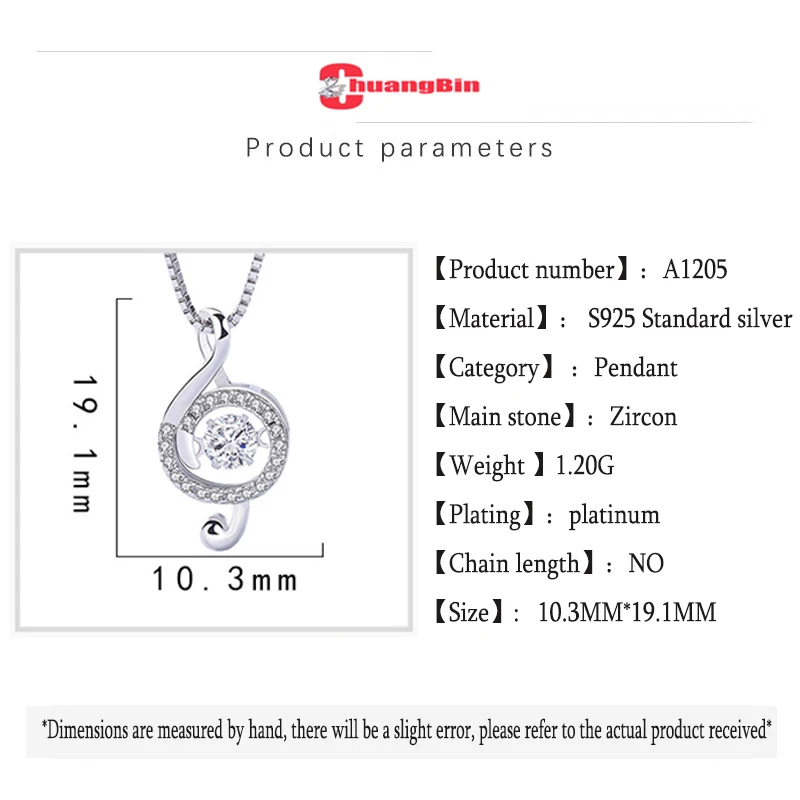 

Genuine S925 sterling silver ladies gift Korean Version Creative sell well pendant Shake zircon fashion Musical note pendant