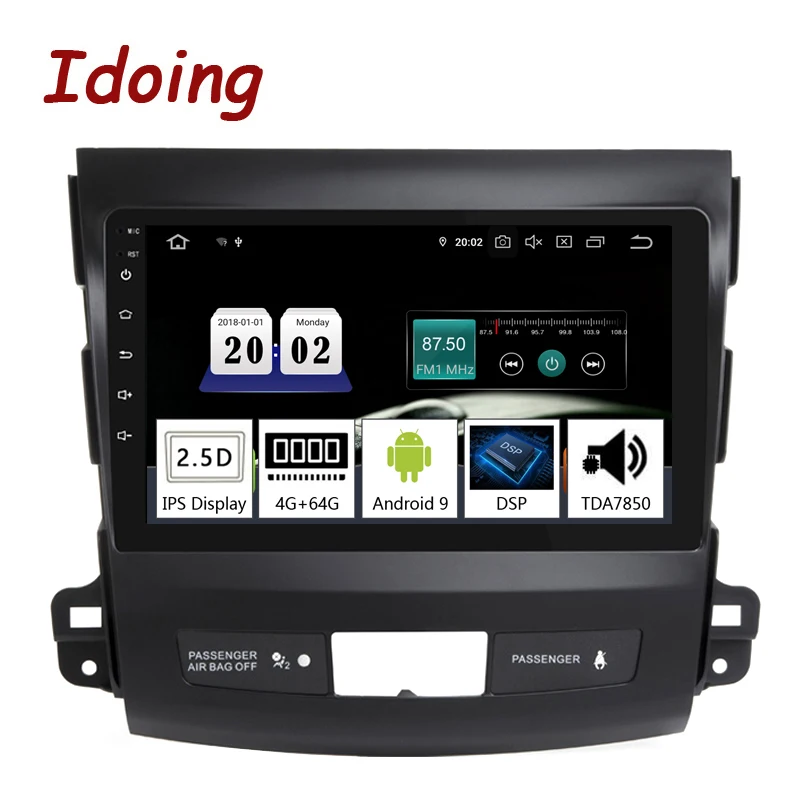 Idoing " Автомобильный PX5 4G+ 64G 8 ядерный Android 9,0 Радио мультимедийный плеер для Mitsubishi Outlander xl 2 2005-2012 gps навигация 2.5D