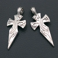 2pcs silver plated pagan crosses vintage necklace metal jewelry pendants diy charm for handicraft making unisex 57 24mm a2160