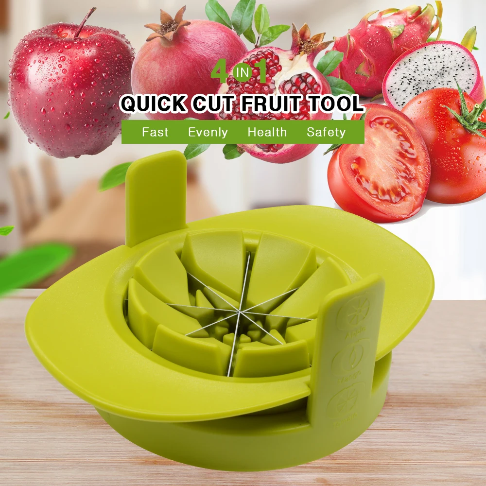 

3 in 1 Slicer Multifunction Kitchen Gadget Apple Slicer Corer Mango Slicer and Peach Tomato Slicer--- Express Interchangeable