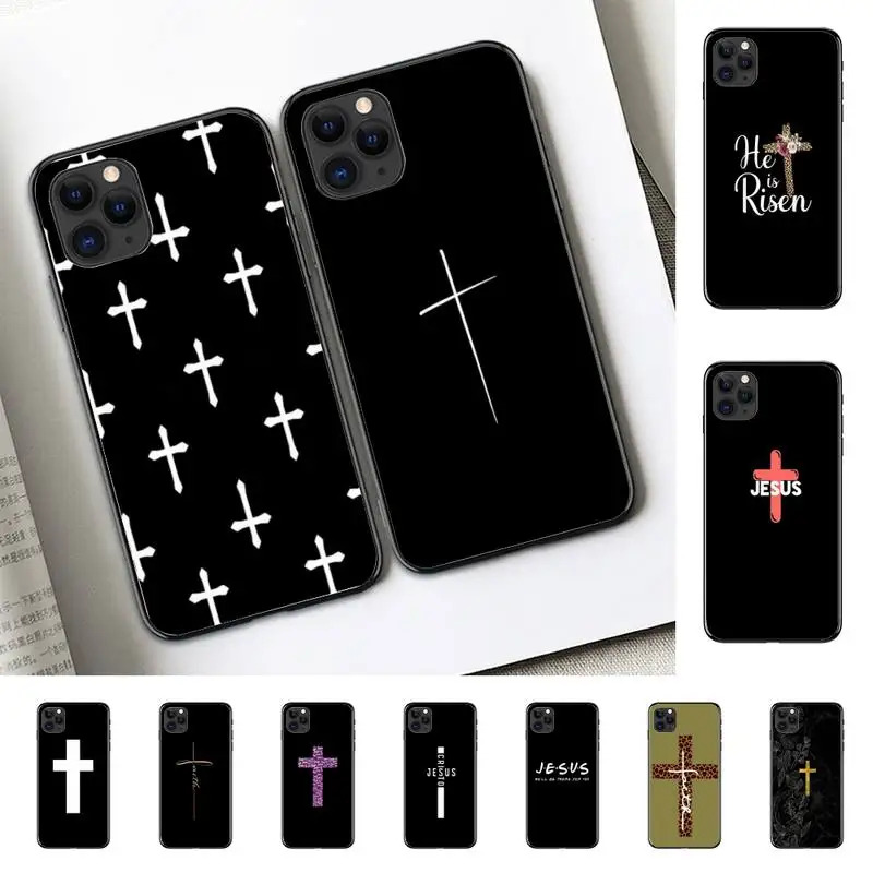 

Yinuoda Jesus Christ Cross Phone Case for iPhone 11 12 13 mini pro XS MAX 8 7 6 6S Plus X 5S SE 2020 XR cover