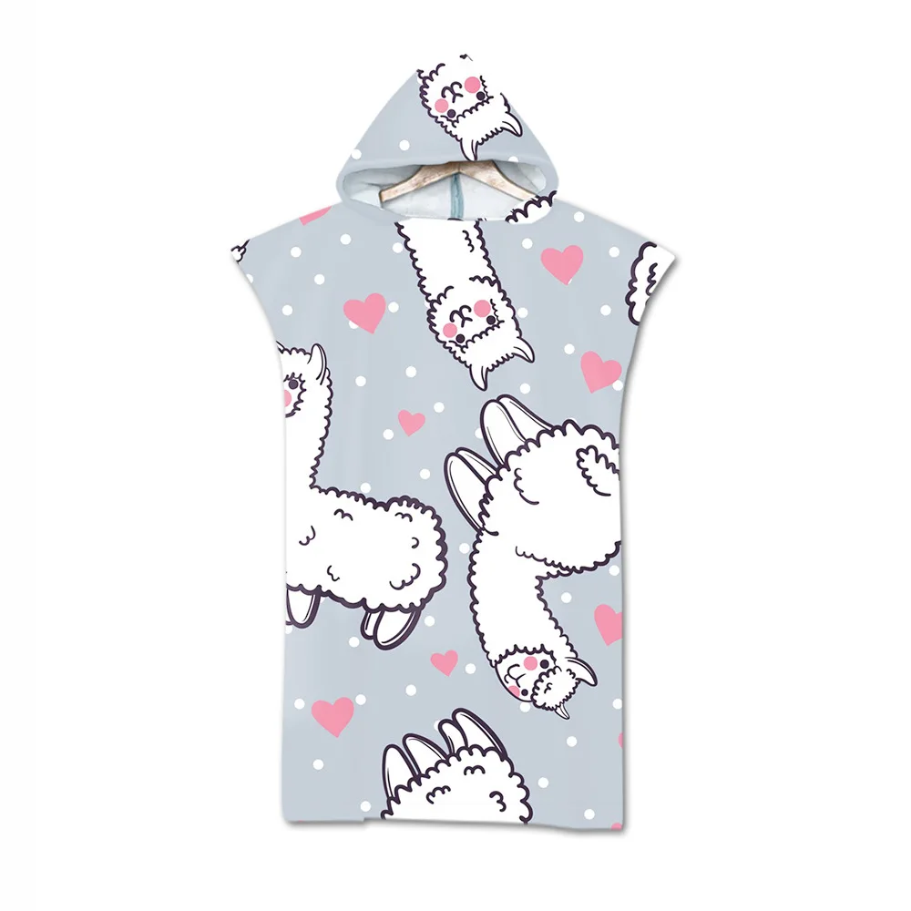 Быстросохнущее банное полотенце из микрофибры Outdooor пончо с капюшоном и принтом