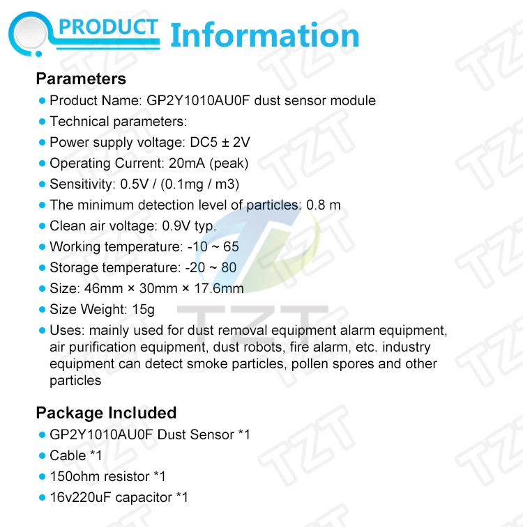 GREAT IT 1 шт. GP2Y1014AU0F компактный оптический датчик пыли совместимый GP2Y1010AU0F GP2Y1010AUOF датчик дымовых частиц с кабелем