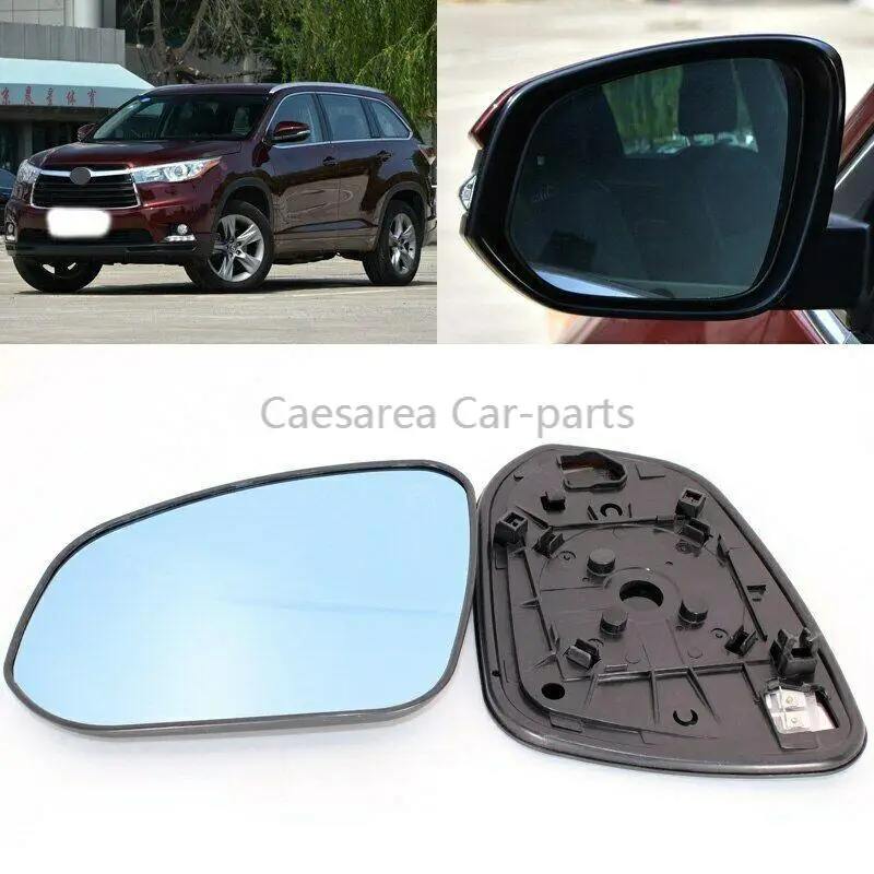 

For Toyota Highlander 09-2017 Side View Door Mirror Blue Glass With Base Heated