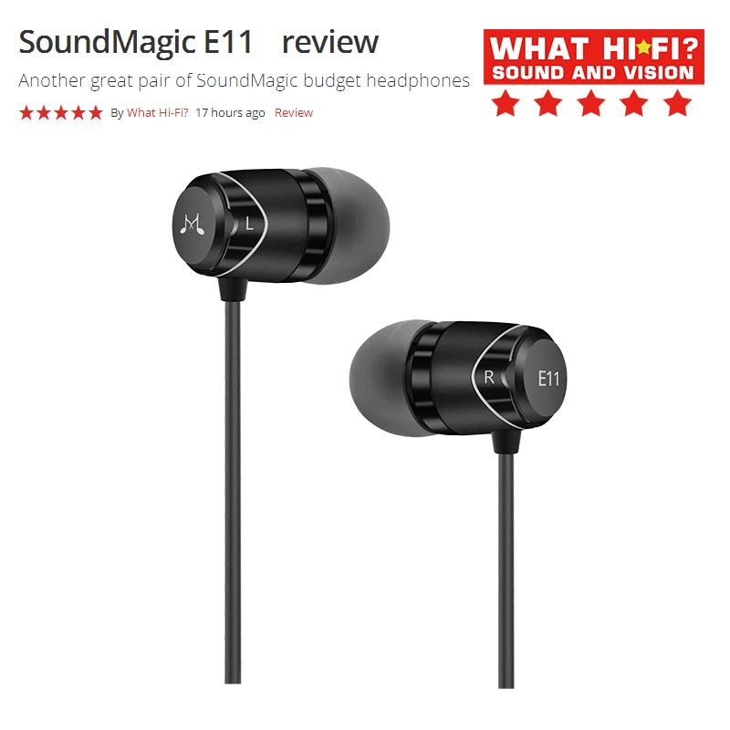 Проводные шумоизоляционные наушники вкладыши SoundMAGIC E11 мощные басовые Hi Fi