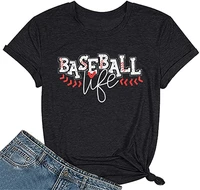 baseball mom t shirt women funny cool baseball shirts short sleeve graphic tee summer tops loose casual