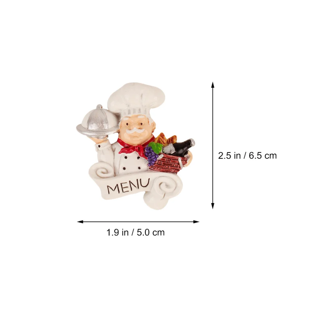 

4PCS Chef Resin Fridge Magnet Professional Fridge Magnet Practical Fridge Magnet