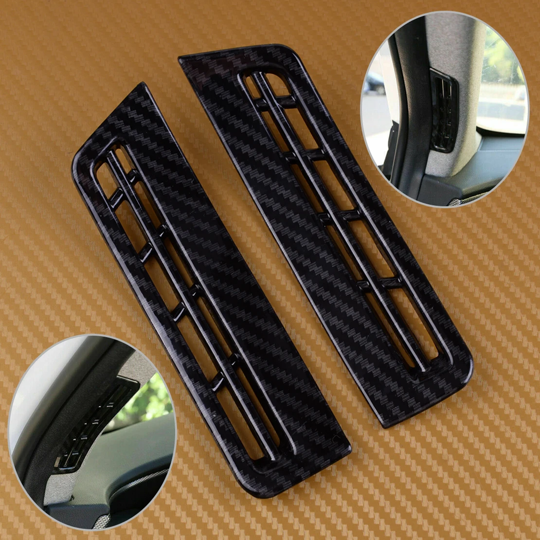 

DWCX 2pcs Plastic Carbon Fiber Texture A Pillar Air Vent Outlet Cover Trim fit for Hyundai Santa Fe 2019