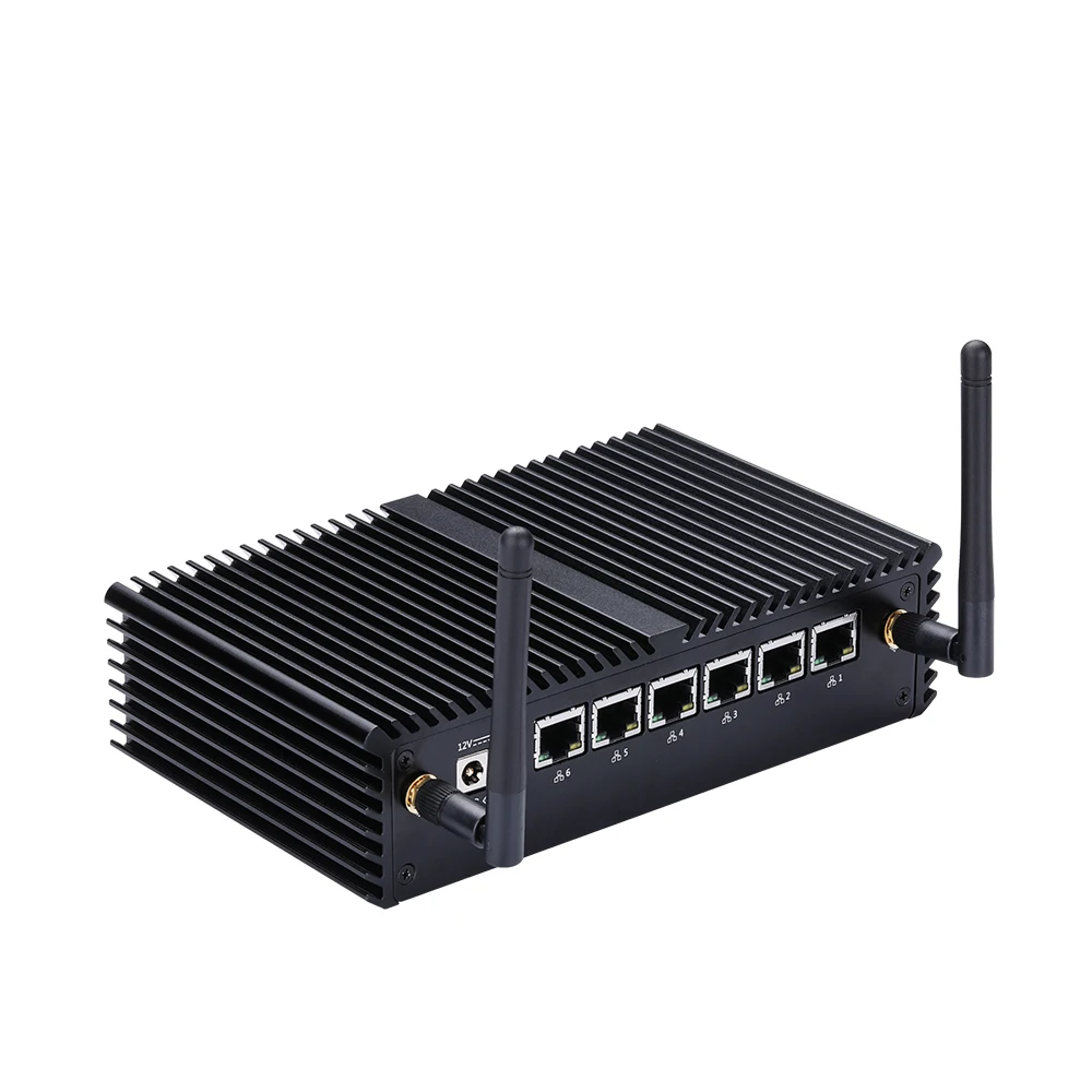 Настольный ПК AES NI без вентилятора с 6 домашними роутерами LAN Q500G6 Celeron 3855U 3865U Core I3 I5