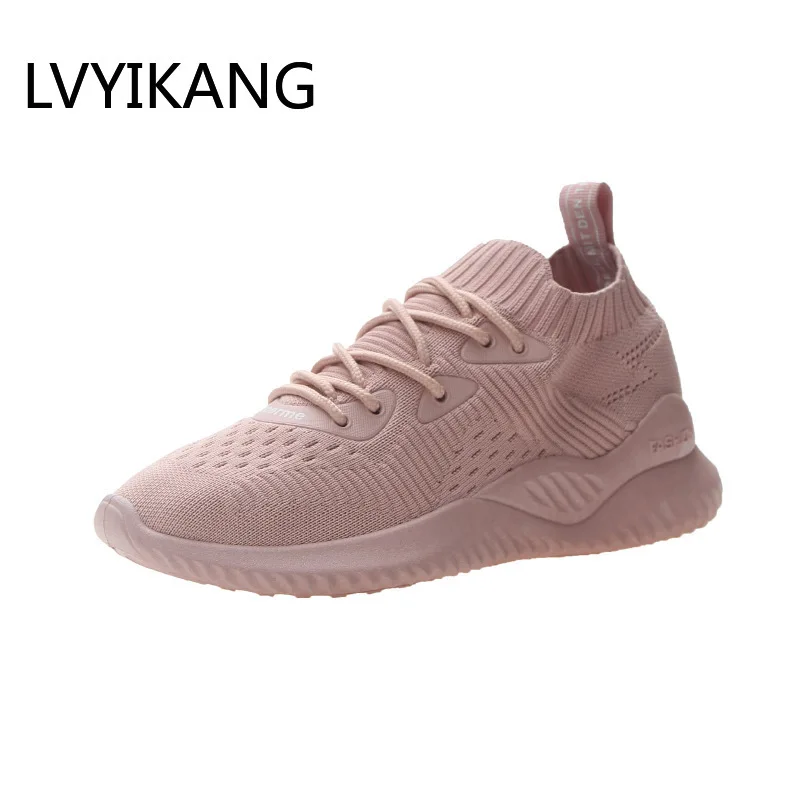 Кроссовки-носки женские Вулканизированная подошва без шнуровки сетчатые