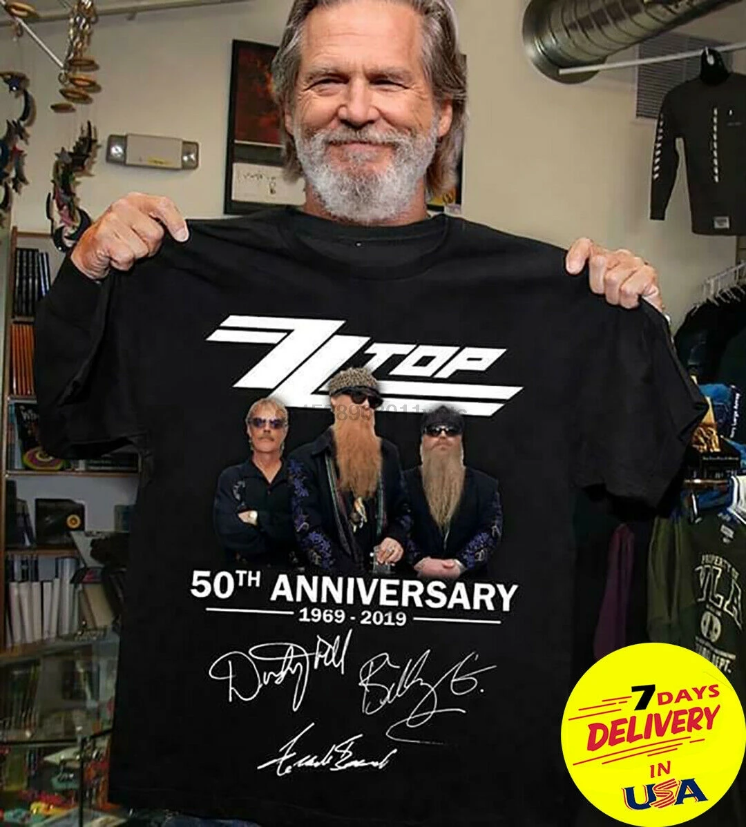 ZZ TOP BAND 50 лет юбилей Футболка полный SIZES-5XL | Мужская одежда