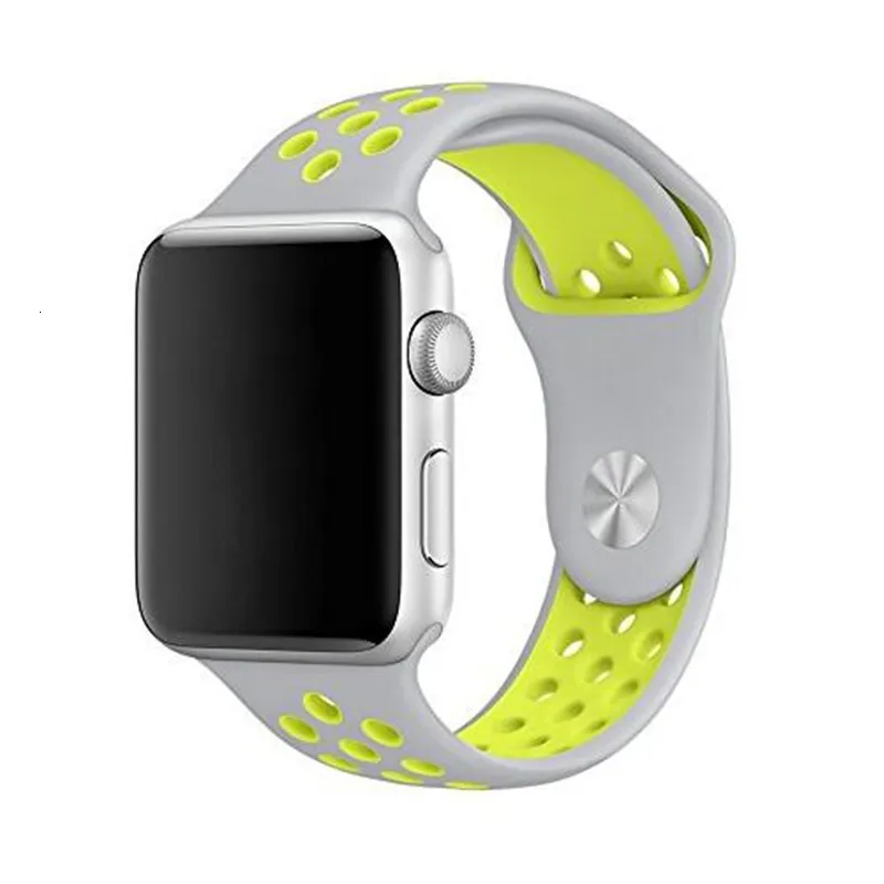 Мягкий силиконовый сменный Браслет для Apple Watch 44 мм 40 мм с дышащим отверстием iwatch серии 5 4 3 2 1 ремешок 42 мм 38 мм