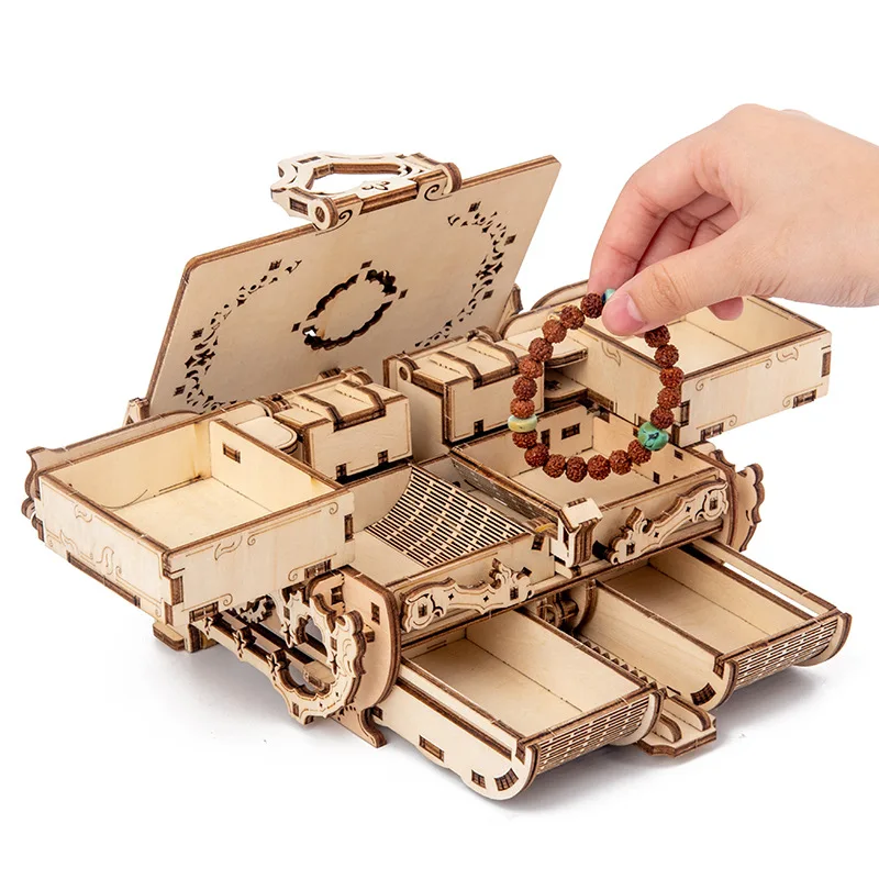 

3D Wooden Jewelry Box Puzzle Games Diy Assembly Model Kits Assembly Model Handmade Owl Pencil Box Education Toys for Children's