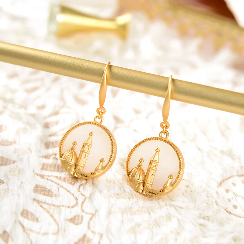 Женские серьги подвески из серебра 925 пробы с натуральным камнем|Серьги-подвески|